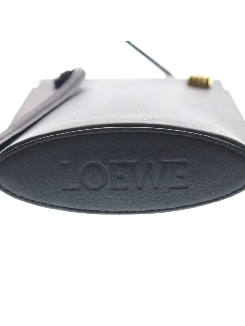 Loewe Dice Pocket Anagram Logo Leather Shoulder Bag Black